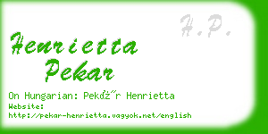 henrietta pekar business card